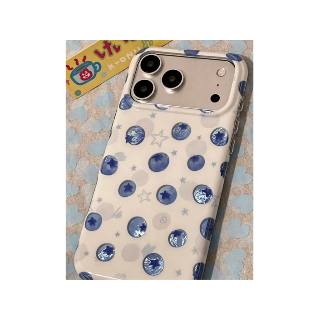 Ốp điện thoại xử lý IMD họa tiết việt quất cho iPhone 17 Pro max