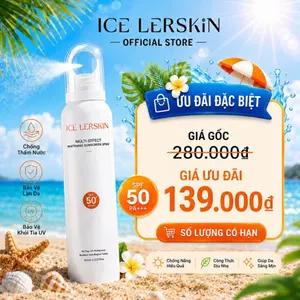 Xịt Chống Nắng ICE LERSKIN SPF50+ PA++++ Chống Tia UV Toàn Diện,Kết cấu mỏng nhẹ, không bết dính, tiện lợi khi sử dụng trong ngày, dung tích 150ml.