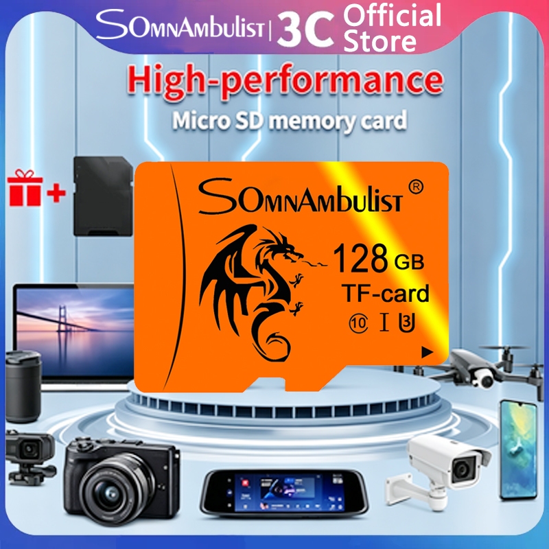 Thẻ nhớ SomnAmbulist-Mini SD / TF 8GB / 16GB / 32GB / 64GB / 128GB Thẻ Flash tốc độ cao loại 10, Thích hợp cho điện thoại thông minh, máy tính, máy ảnh kỹ thuật số và máy ghi âm lái xe