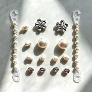Phong Cách Thời Trang Đá Quý Họa Tiết Hoa Giày Quyến Rũ 16 Chiếc Sandal Nữ Trang Trí Nút DIY Phụ Kiện Giày Bộ