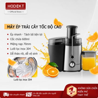 Máy Ép Trái Cây HODEKT 400W 18000V/ph - Cửa Nạp 70mm Lưỡi Inox 304 Cốc 600ml Ép Nhanh Tách Bã Bảo Hành 12 Tháng
