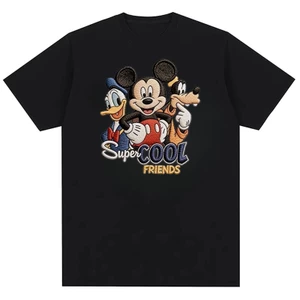 Nhân vật cổ điển Disney Mickey Fun In hình nam và nữ Áo thun Cotton nguyên chất thời trang
