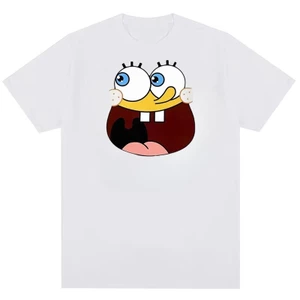 SpongeBob SquarePants Áo thun Cotton nguyên chất in họa tiết vui nhộn cho nam và nữ