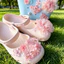 Phong Cách Thời Trang Hoa Hồng Họa Tiết Giày Quyến Rũ 6 Chiếc Sandal Nữ Trang Trí Nút DIY Phụ Kiện Giày Bộ