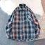 Nam Công Sở Màu Đen Dài Tay Kiểm Tra Áo Sơ Mi Màu Đỏ Rời Cotton Oversize Kẻ Sọc Áo Sơ Mi Thường Ngày