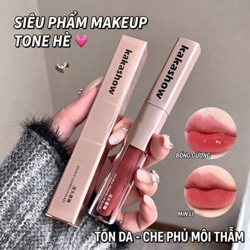 Son 2 Đầu Kakashow Dual-Ended Lip Glaze Son Kem Lì Mịn Lỳ & Son Bóng Căng Bóng Lâu Trôi Kháng Nước Không Lem Tint Bóng Nước Bùn Velvet Lip Mud Thời Thượng Tôn Da Che Khuyết Điểm Môi Thâm Trang Điểm Tự