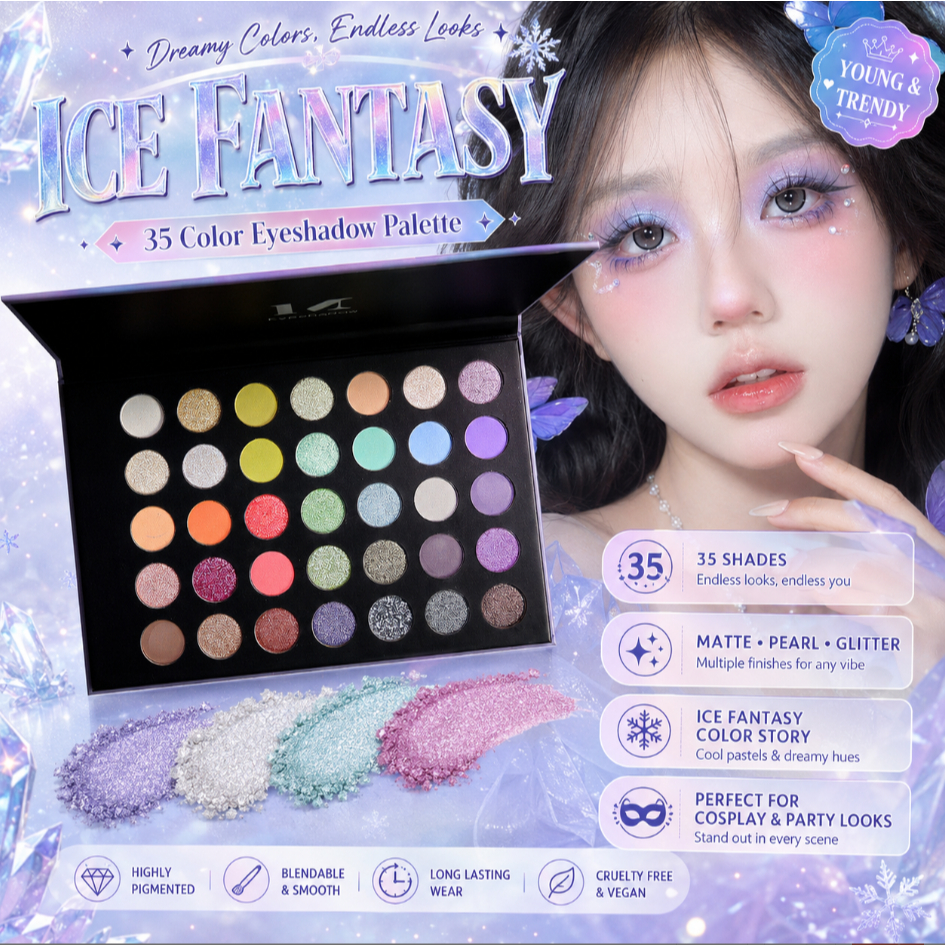 [XT] Bảng Phấn Mắt 35 Màu Siêu Pigmented Chủ Đề Nghệ Thuật Chất Phấn Mịn Lì Và Nhũ Lấp Lánh Makeup Chuyên Nghiệp