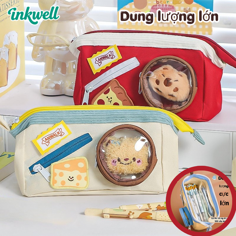 Hộp Bút Dung Tích Lớn |Túi bút |INS Cute Style |Nhiều Ngăn | Họa Tiết Đồ Ăn Dễ Thương | Cho Học Sinh