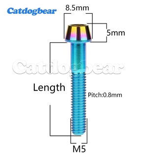 Catdogbear Titan Bu Lông M5x8 9 12 15 16 18 20 25 30 35 40 45 50 55 60mm Allen Chìa Khóa Côn Đầu Vít Cho Xe Đạp Thân Seatpost