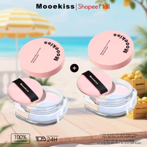 Bột rời 3 màu Mooekiss, Bột chống thấm & kiểm soát dầu mờ, Làm sáng & lâu trôi cho da khô & dầu