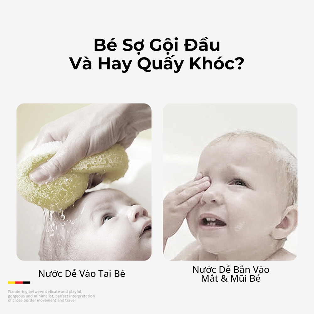 Mũ Gội Đầu Cho Bé Bebear Chống Nước Bảo Vệ Tai Mũ Tắm Gội Trẻ Em
