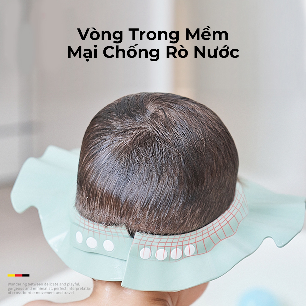 Mũ Gội Đầu Cho Bé Bebear Chống Nước Bảo Vệ Tai Mũ Tắm Gội Trẻ Em