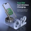 Bộ sạc không dây từ tính 2 trong 1 UGREEN 15W, được chứng nhận Qi2 MPP, Hỗ trợ sạc không dây nhanh 15W cho iPhone 12-15, Sạc cho iPhone và Airpod của bạn cùng một lúc