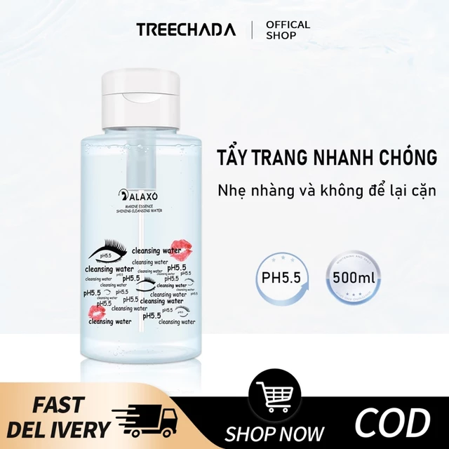 Treechada Tẩy Trang Nhẹ Nhàng Tẩy Trang Không Kích Ứng Làm Sạch Sâu Mặt Môi Mắt Tẩy Trang Ba Trong Một