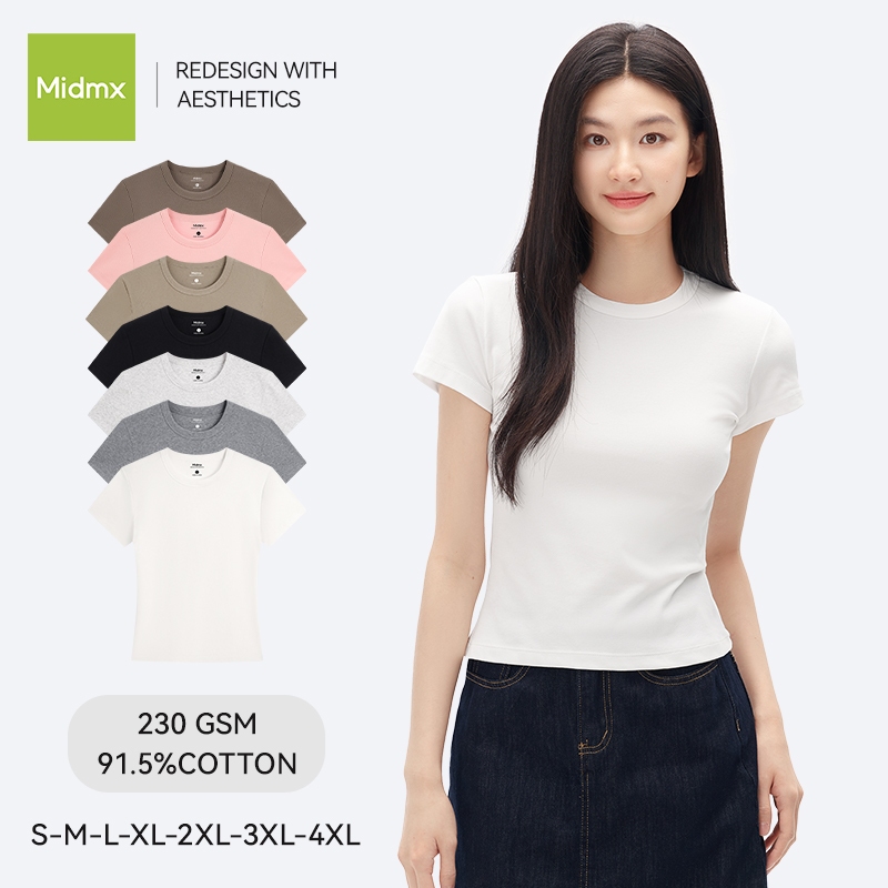 Áo thun nữ form ôm Babytee Midmx Áo Thun Nữ Ôm nữ Ôm Body Cổ Tròn Basic