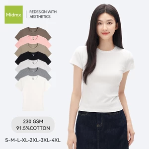 Áo thun nữ form ôm Babytee Midmx Áo Thun Nữ Ôm nữ Ôm Body Cổ Tròn Basic