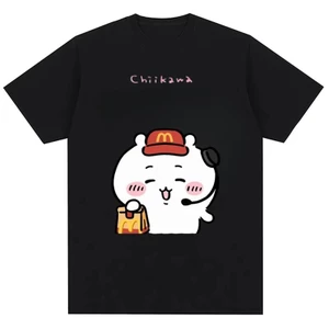 Nhân viên giao hàng của Xiaoba McDonald 's Áo thun cotton nguyên chất in họa tiết vui nhộn dành cho nam và nữ