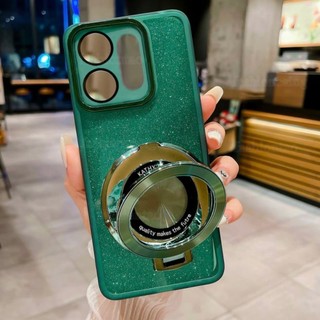 Dành Cho Reno16 Pro 5G Vỏ Cho Oppo Reno 16 Pro F 16Pro + 1 6 Reno16Pro Reno16 F 2026 Giá Đỡ Nhẫn Giá Đỡ Vỏ Điện Thoại Lá Bling Lấp Lánh Trong Suốt Acrylic Chống Sốc Ốp Lưng