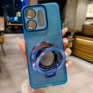 Dành Cho Reno16 Pro 5G Vỏ Cho Oppo Reno 16 Pro F 16Pro + 1 6 Reno16Pro Reno16 F 2026 Giá Đỡ Nhẫn Giá Đỡ Vỏ Điện Thoại Lá Bling Lấp Lánh Trong Suốt Acrylic Chống Sốc Ốp Lưng