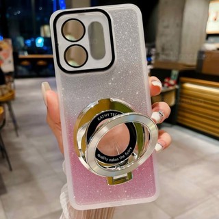 Dành Cho Reno16 Pro 5G Vỏ Cho Oppo Reno 16 Pro F 16Pro + 1 6 Reno16Pro Reno16 F 2026 Giá Đỡ Nhẫn Giá Đỡ Vỏ Điện Thoại Lá Bling Lấp Lánh Trong Suốt Acrylic Chống Sốc Ốp Lưng