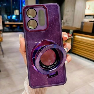 Dành Cho Reno16 Pro 5G Vỏ Cho Oppo Reno 16 Pro F 16Pro + 1 6 Reno16Pro Reno16 F 2026 Giá Đỡ Nhẫn Giá Đỡ Vỏ Điện Thoại Lá Bling Lấp Lánh Trong Suốt Acrylic Chống Sốc Ốp Lưng
