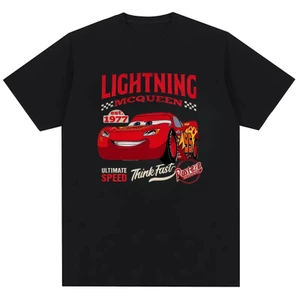 Áo thun Cotton nguyên chất in họa tiết ô tô Lightning McQueen dành cho nam và nữ