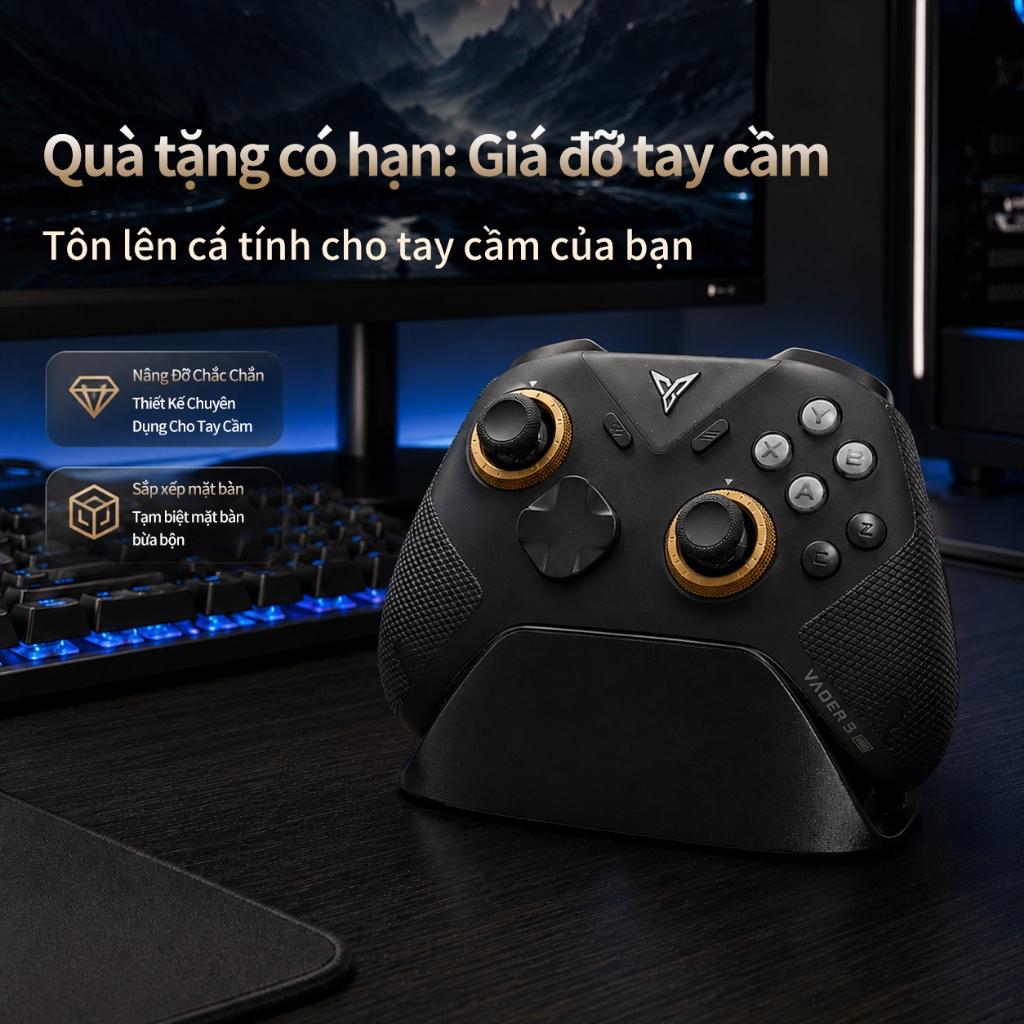 BH 12 tháng, Flydigi Vader 5 pro V2 Tay cầm game ,Độ trễ cực thấp cấp T0, rung cò và tay cầm. | BigBuy360 - bigbuy360.vn