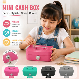 Hộp lưu trữ ngân hàng nhỏ sáng tạo bốn màu có chìa khóa Hộp đựng tiền bằng kim loại an toàn