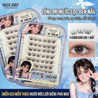 IOIIK 8 hàng--Keo nhẹ nhàng màu đen nâu ánh sáng nước đơn giản và mi mi giả mỏng - mi mi tự nhiên và minh bạch giả tự nhiên trên - đi kèm với băng dính
