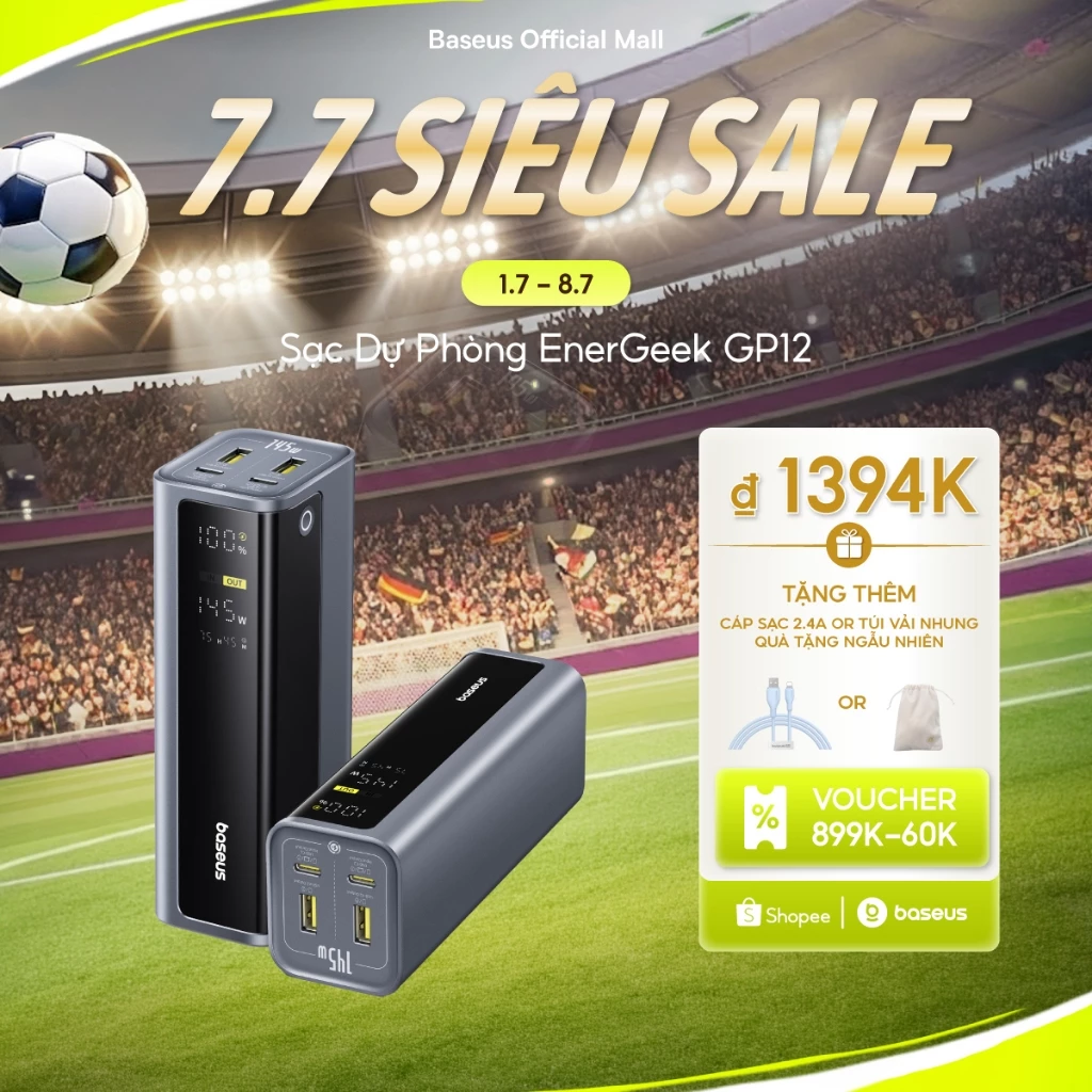 [Chứng nhận CCC] Baseus EnerGeek GP12 Power Bank 145W 20800mAh Sạc nhanh PowerBank di động với màn h
