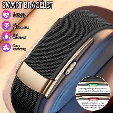 LIGE Không có màn hình Vòng đeo tay thông minh Nhịp tim Máy đo oxy trong máu Máy đo bước chân 100 + Vòng đeo tay thể thao