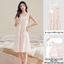Bộ Đồ Ngủ Cotton, váy ngủ áo vest cổ tròn mỏng, có miếng lót ngực, thoáng mát, phù hợp mùa hè