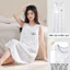 Bộ Đồ Ngủ Cotton, váy ngủ áo vest cổ tròn mỏng, có miếng lót ngực, thoáng mát, phù hợp mùa hè