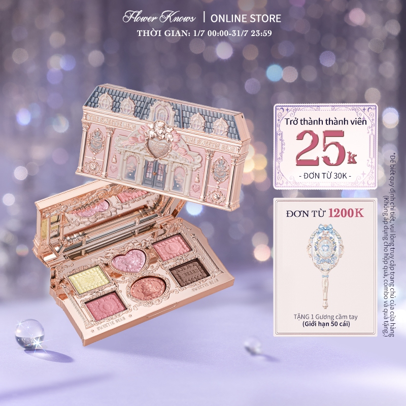 Bảng Phấn Mắt Flower Knows The Sweetie Bear Collection Bảng trang điểm 6 màu 6,5g