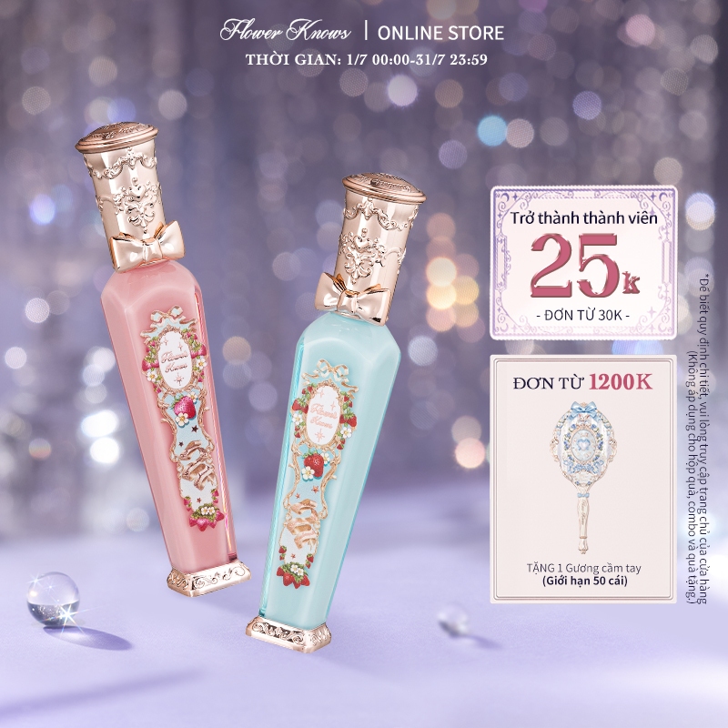 Son Kem 3.5ml Flower Knows Vỏ In Họa Tiết Hoa / Dâu Tây Xinh Xắn