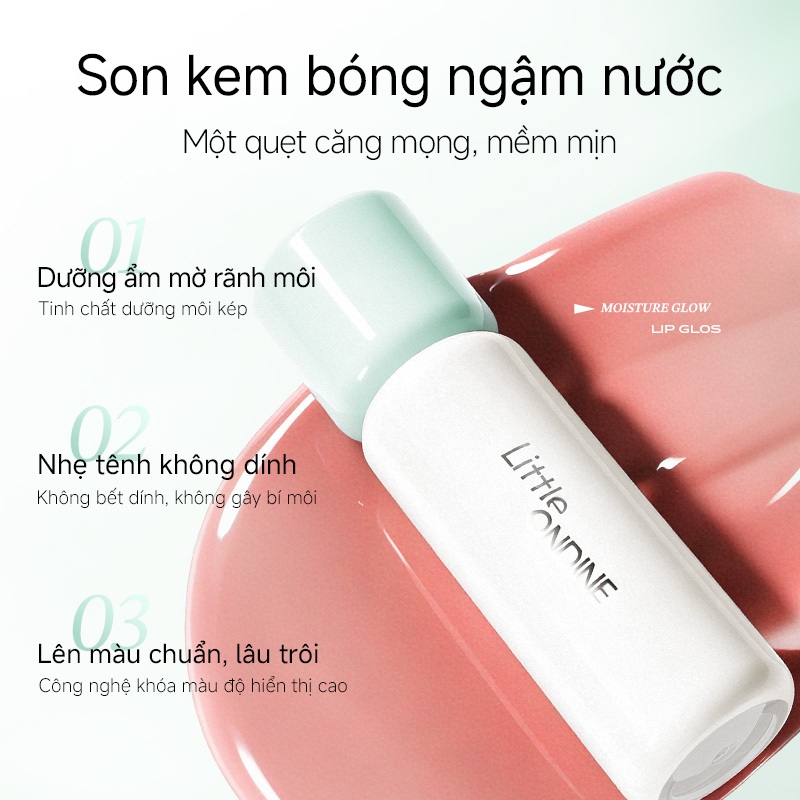 Little Ondine Son kem môi dưỡng ẩm, lên màu chuẩn, kết bụi mờ mềm mị, giữ màu lâu trôi 3g