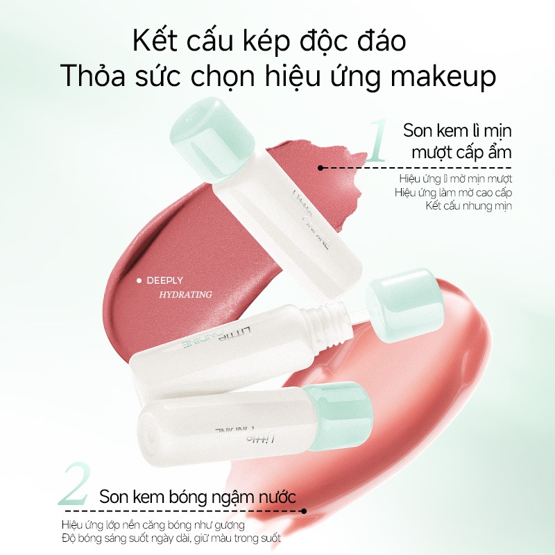 Little Ondine Son kem môi dưỡng ẩm, lên màu chuẩn, kết bụi mờ mềm mị, giữ màu lâu trôi 3g