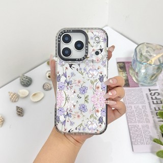 Ốp Màu Hoa Tím Họa Tiết Bướm Tương Thích Cho IPhone 11 13 14 15 16 17 Pro Max 12 Mini Cover X XR XSMax Silicone Mềm Trong Suốt Cản SE 2022 6 7 8 Plus Chống Sốc