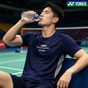 Cuộc thi cầu lông YONEX tay ngắn khô nhanh, đồ thể thao tập chạy bộ dành cho học sinh
