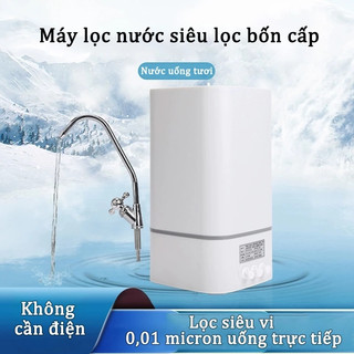 Watfac Máy lọc nước siêu lọc 4 cấp, uống trực tiếp không cần điện, lưu lượng lớn, tiết kiệm không gian