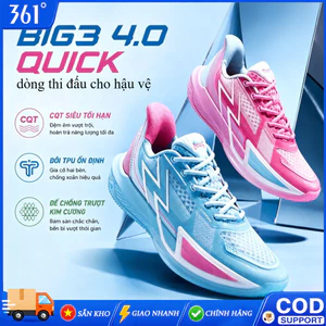 361° 【SẴN KHO】Giày Bóng Rổ Hậu Vệ BIG3 4.0 Quick Siêu Nhẹ Bám Tốt Giảm Sốc Ổn Định Tập Luyện Thi Đấu