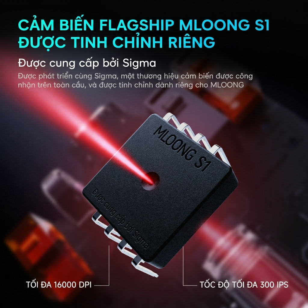 [Còn hàng] Chuột chơi game chuyên nghiệp Mloong 301 Chuột thể thao điện tử ba chế độ Nhẹ 16000 DPI Thiết kế tiện dụng Trải nghiệm chơi game tốt nhất