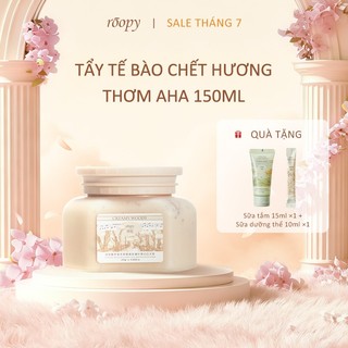 Roopy Tẩy Da Chết Toàn Thân Hương Fougère & AHA - Sữa Tắm & Dưỡng Thể 3 trong 1,150ml,Làm sạch sâu, cấp ẩm dưỡng da, Muối Tẩy Tế Bào Chết & Làm Sạch Cho Tay - Tặng Kèm Quà Miễn Phí