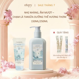 Roopy Sữa dưỡng thể tinh dầu thực vật thơm 150ML/250ML—Nhẹ dịu dưỡng ẩm, Hương thơm lưu lâu-Có quà tặng kèm