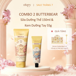 [ButterBear Duo]Kem dưỡng thể & tay Roopy × Butterbear – Hương đặc biệt 3 tầng | Tinh dầu tự nhiên | Dưỡng sâu, thơm lâu, thấm nhanh