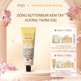 [Livestream Chớp Nhoáng]Roopy × Butter Bear Kem dưỡng da tay và móng hương nước hoa phiên bản hợp tác 55g, chứa dầu hạt mỡ / dầu ô liu, công thức 3 tầng hương pha chế riêng, dưỡng ẩm mềm mịn – Quà tặng sinh nhật / Valentine / Tốt nghiệp / Lễ Tết