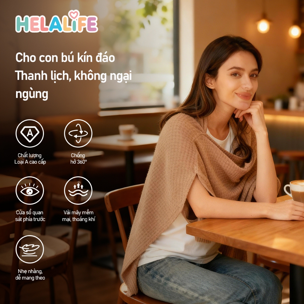 Helalife bìa điều dưỡng thở Khăn điều dưỡng  Khăn choàng chống nắng đa chức năng