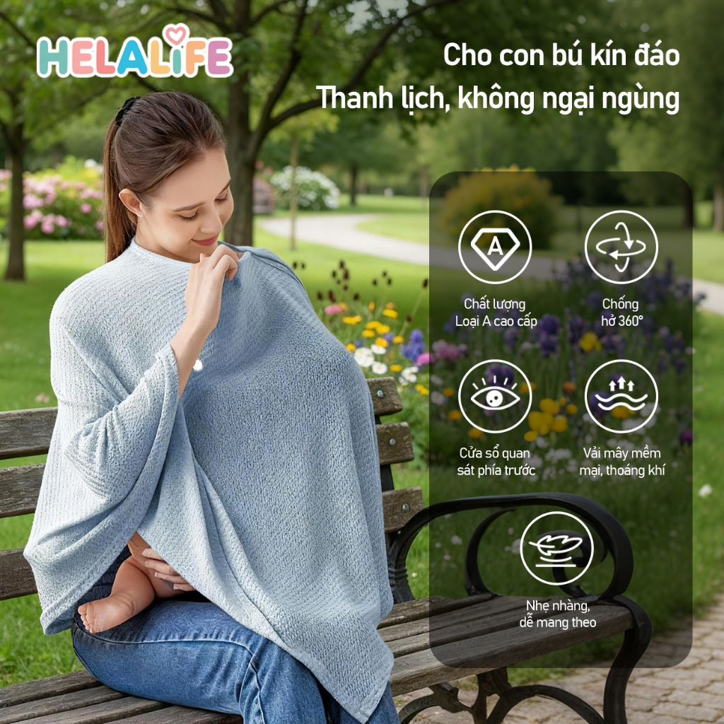 Helalife bìa điều dưỡng thở Khăn điều dưỡng  Khăn choàng chống nắng đa chức năng