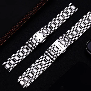 Dây đeo đồng hồ bằng thép không gỉ năm hạt bằng thép không gỉ 00985 / 16MM Mặt trăng sao năm hạt / 20MM Mặt trăng ngôi sao Dây đeo thép đa năng bảy hạt / Đồng hồ nam Vòng tay kim loại / Phụ kiện đồng hồ thay thế