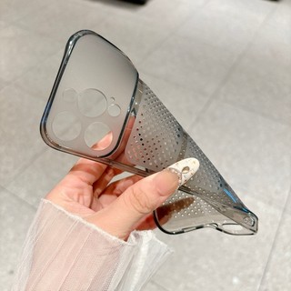 Lỗ tản nhiệt cửa sổ lớn siêu mỏng TPU vỏ điện thoại màu đỏ mới phù hợp cho iPhone 11 12 13 14 15 16 17 Pro Max bao gồm tất cả vỏ mềm chống rơi